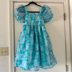 Disney Aqua and Pink Stitch Casual Dress for Kids SZ 14-16